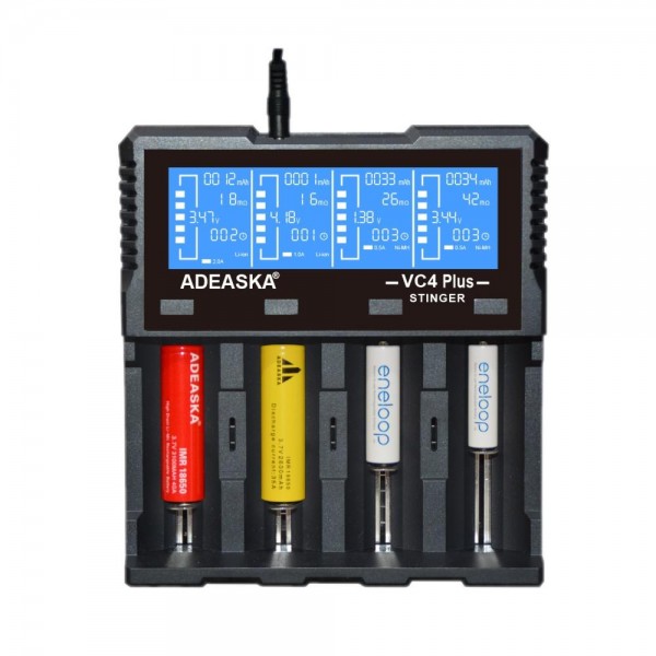 ADEASKA VC4 PLUS Intelligent LCD Display USB Battery Charger