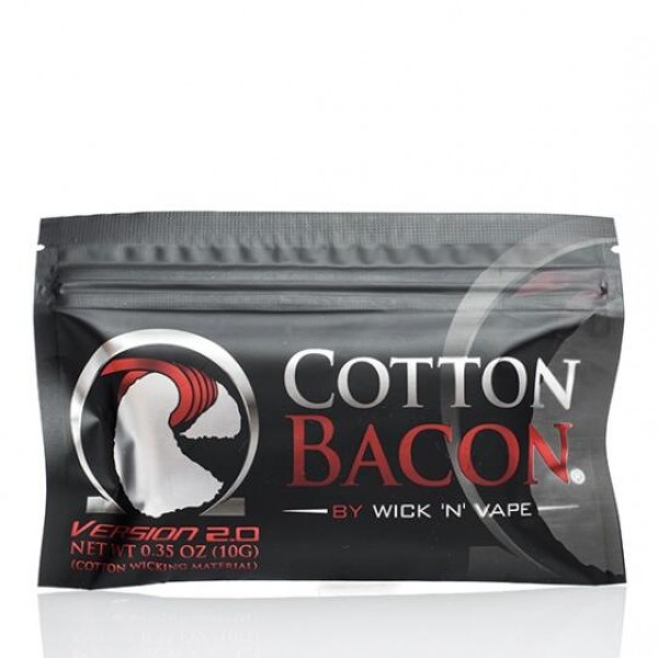 Wick 'N' Vape Cotton Bacon V2.0 for E-Cigarettes (10pc) Made in US